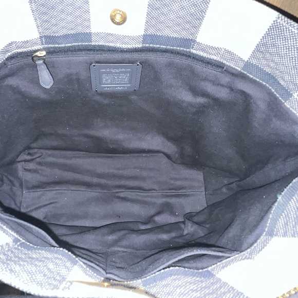 Coach Canvas Blue and White Tote - Picture 8 of 8